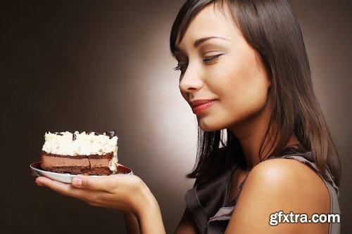 Collection Beautiful girl eating cake 25 UHQ Jpeg