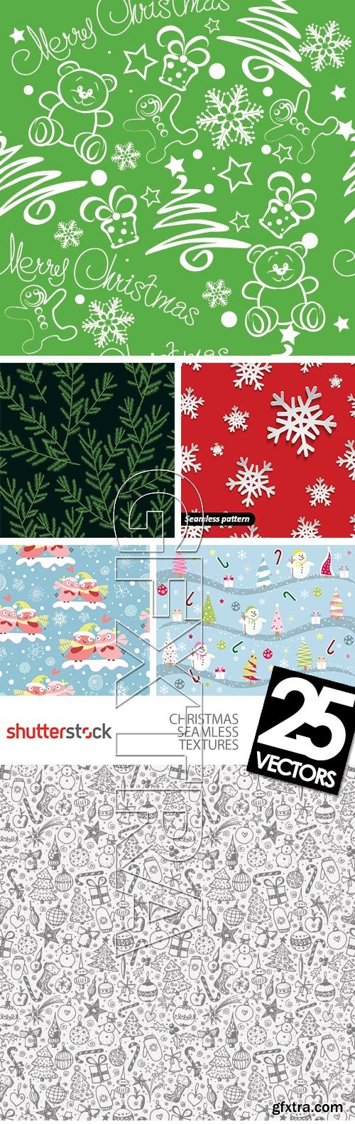 Christmas Seamless Textures 25xEPS