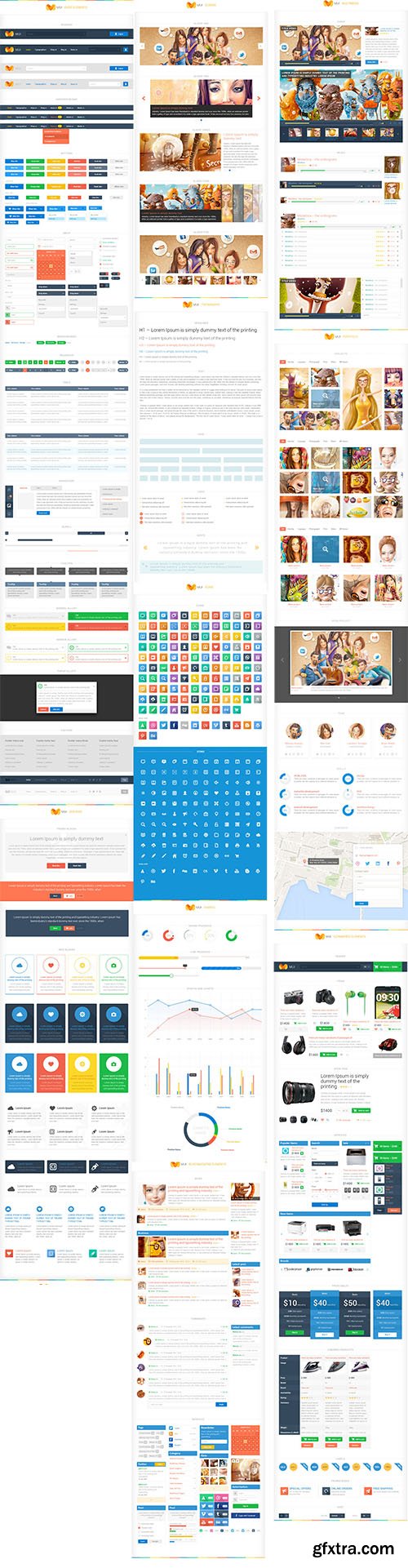 PSD Web Design - MUI - 280 UI Elements