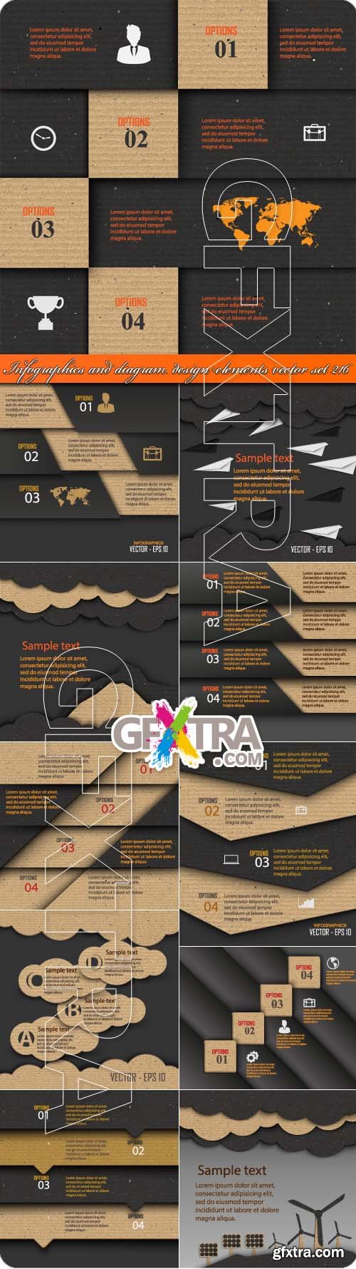 Infographics and diagram design elements vector set 216