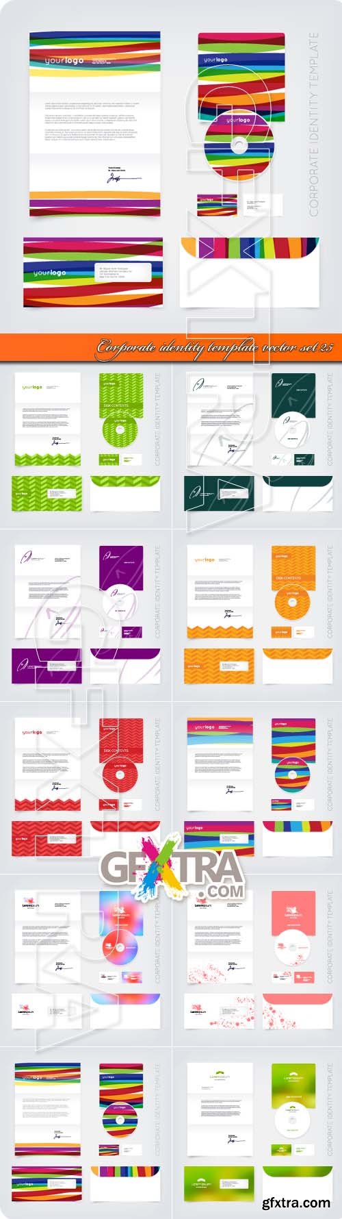 Corporate identity template vector set 25