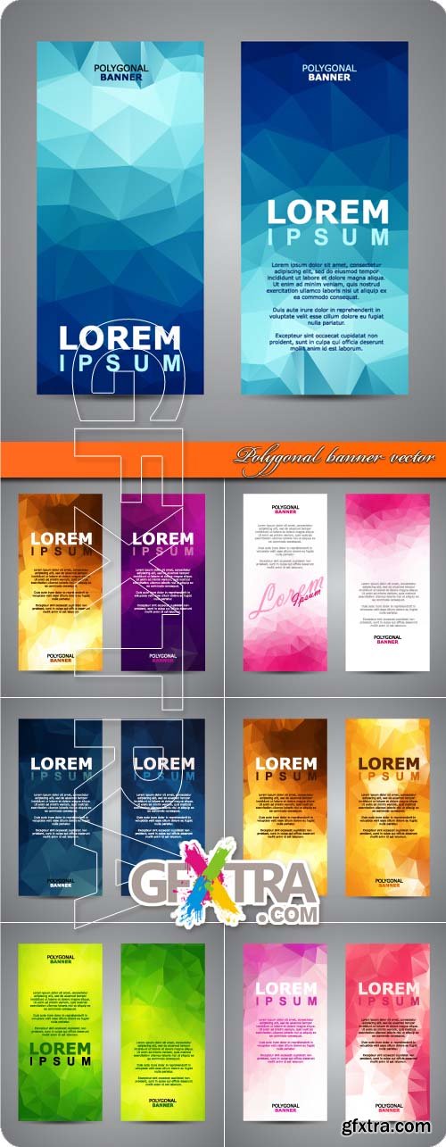 Polygonal banner vector