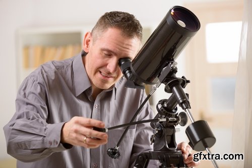 Collection of different people with telescopes 25 UHQ Jpeg