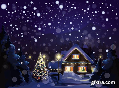 Christmas Winter Vector Backgrounds 30xEPS