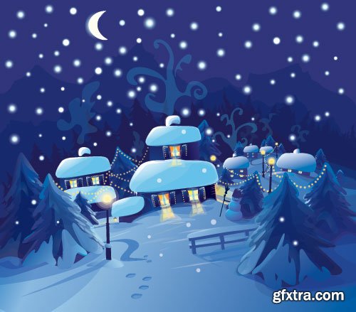 Christmas Winter Vector Backgrounds 30xEPS