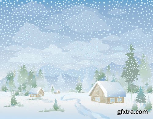 Christmas Winter Vector Backgrounds 30xEPS