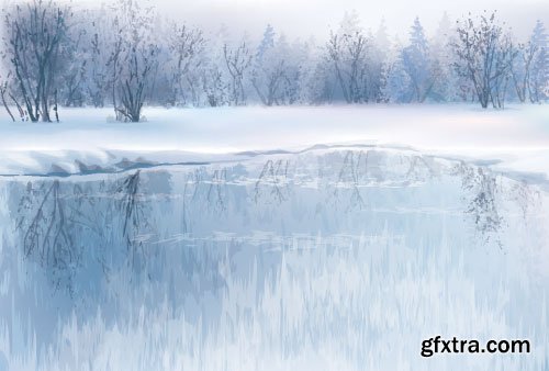 Christmas Winter Vector Backgrounds 30xEPS