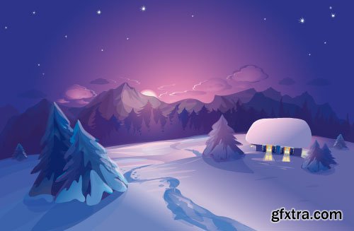 Christmas Winter Vector Backgrounds 30xEPS