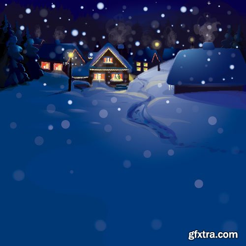 Christmas Winter Vector Backgrounds 30xEPS