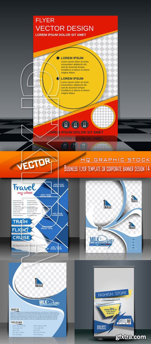 Stock Vector - Business flyer template or corporate banner design 14