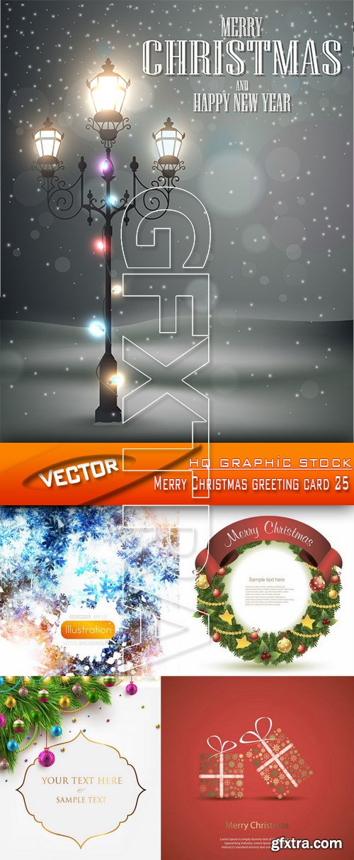 Stock Vector - Merry Christmas greeting card 25