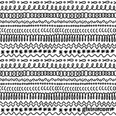 Hand-Drawn Seamless Patterns 1, 25xEPS