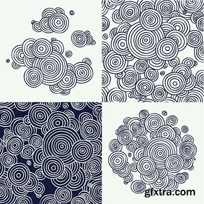 Hand-Drawn Seamless Patterns 1, 25xEPS