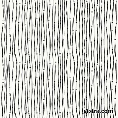 Hand-Drawn Seamless Patterns 2, 25xEPS