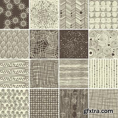 Hand-Drawn Seamless Patterns 2, 25xEPS