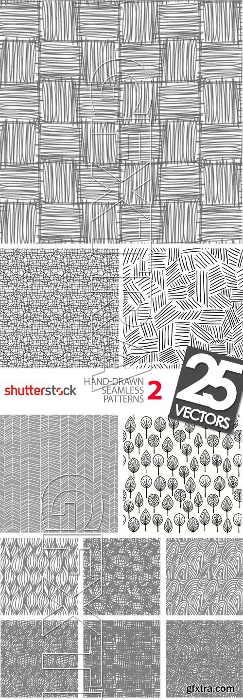 Hand-Drawn Seamless Patterns 2, 25xEPS