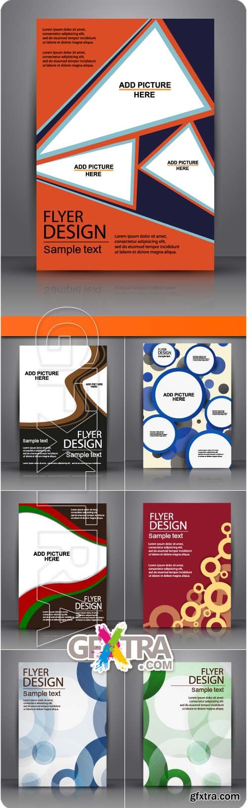 Business flyer brochure or magazine cover vector set 24