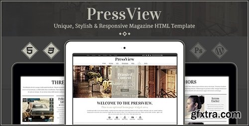 ThemeForest - PressView - Vintage and Stylish Magazine Template - RIP