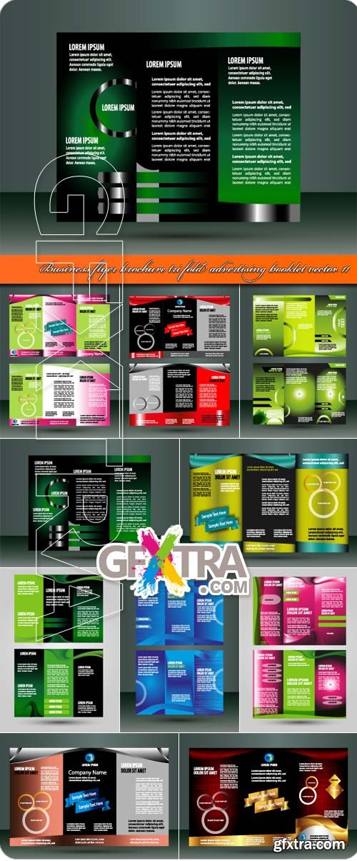 Business flyer brochure tri fold advertising booklet vector 11