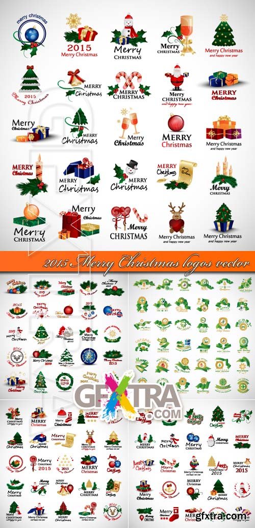 2015 Merry Christmas logos vector