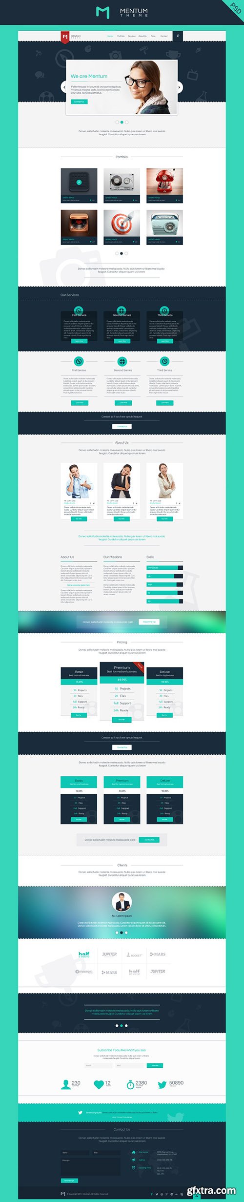 PSD Web Template - Mentum - Single Page