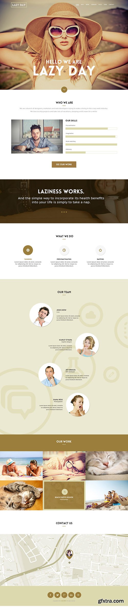 PSD Web Template - LAZY DAY - One Page WebSite Theme