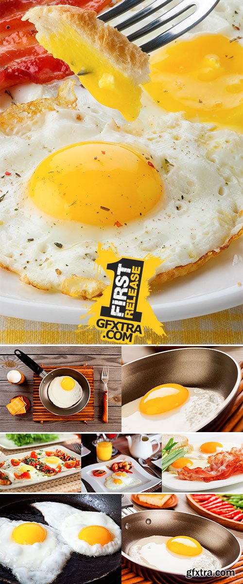 Fried eggs, Stock Images