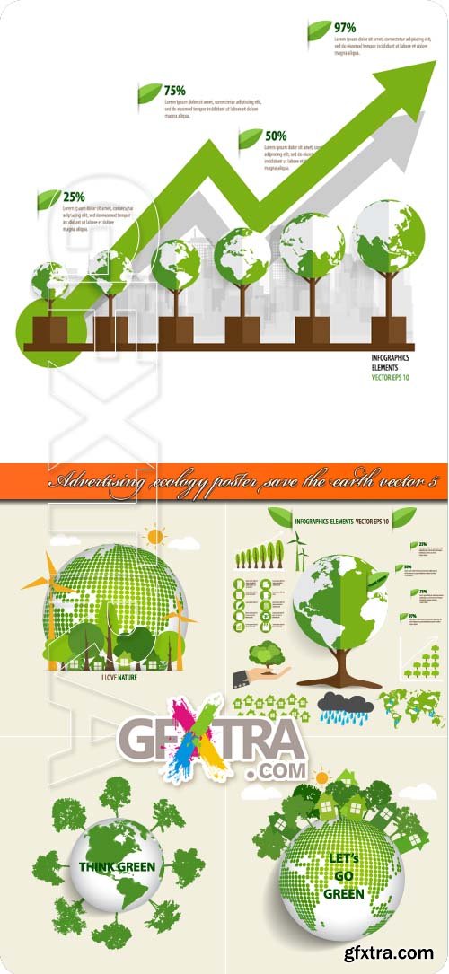Advertising ecology poster save the earth vector 5