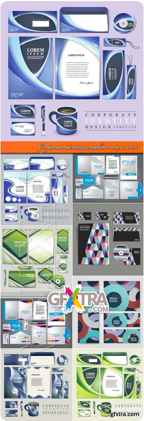 Corporate identity template vector set 26