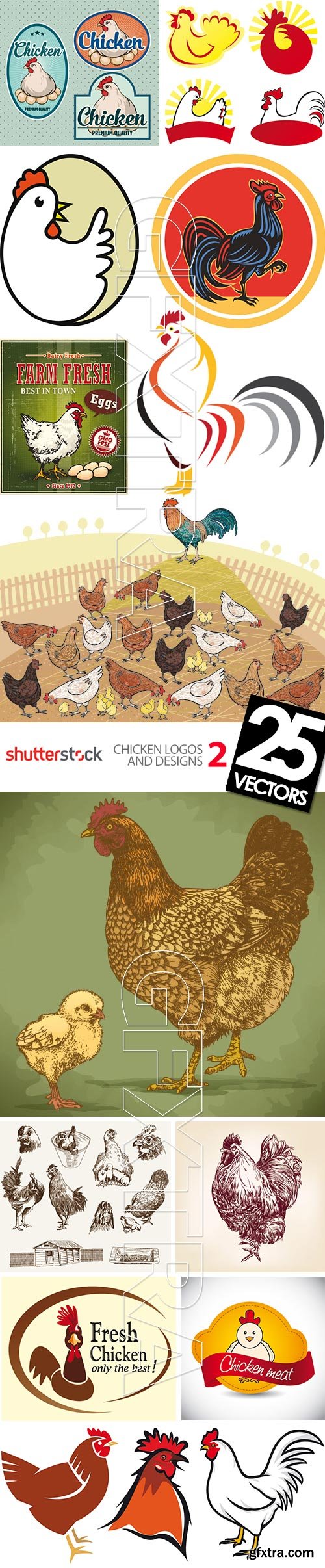 Chicken Logos & Designs 2, 25xEPS