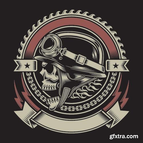 Gothic Skulls for T-Shirt Design 25xEPS