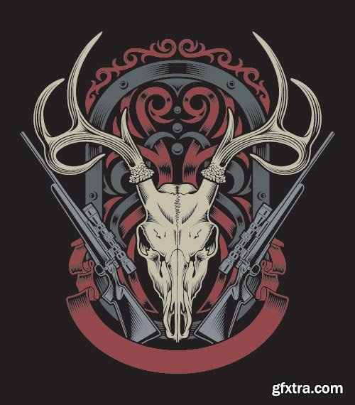 Gothic Skulls for T-Shirt Design 25xEPS