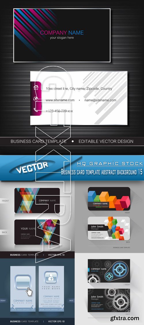 Stock Vector - Business card template abstract background 15