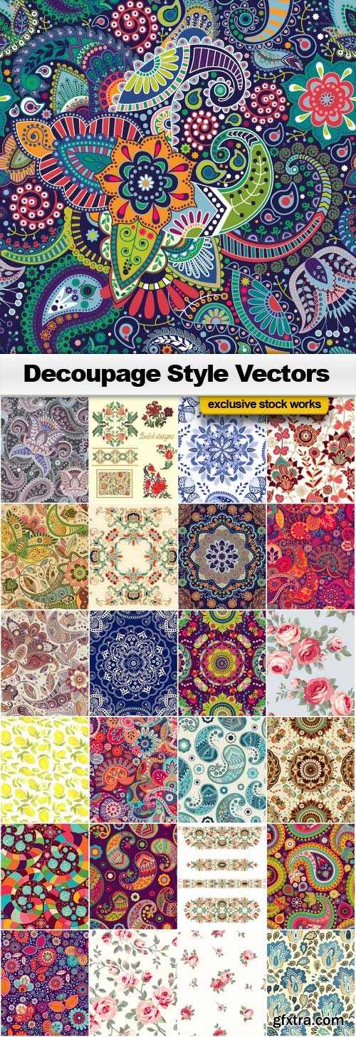Decoupage Style Vectors - 25x EPS