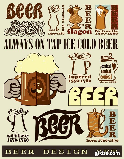 Stock Vectors - Beer 4, 25xEPS