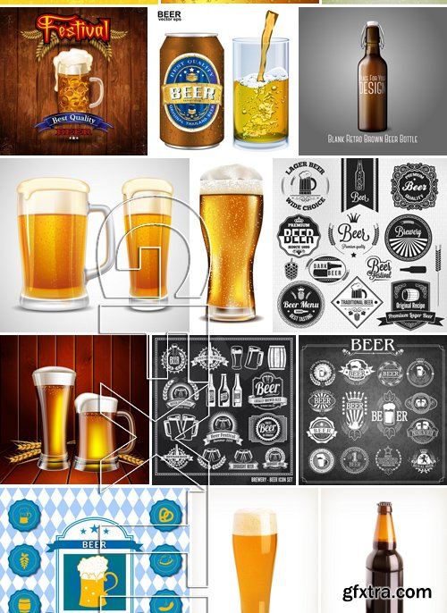 Stock Vectors - Beer 4, 25xEPS