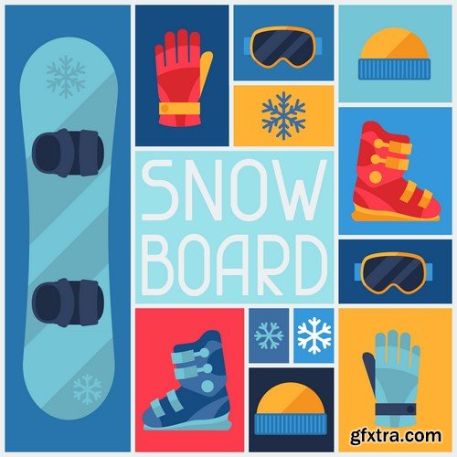 Stock Vectors - Snowboarder 2, 25xEPS