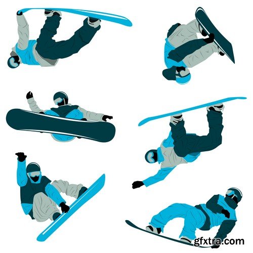 Stock Vectors - Snowboarder 2, 25xEPS