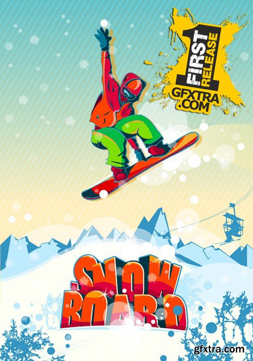 Stock Vectors - Snowboarder 2, 25xEPS