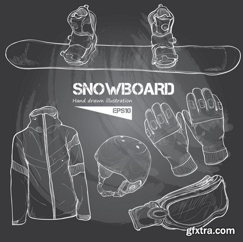 Stock Vectors - Snowboarder 2, 25xEPS