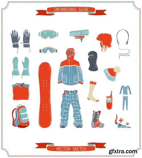 Stock Vectors - Snowboarder 2, 25xEPS