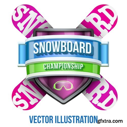 Stock Vectors - Snowboarder 2, 25xEPS