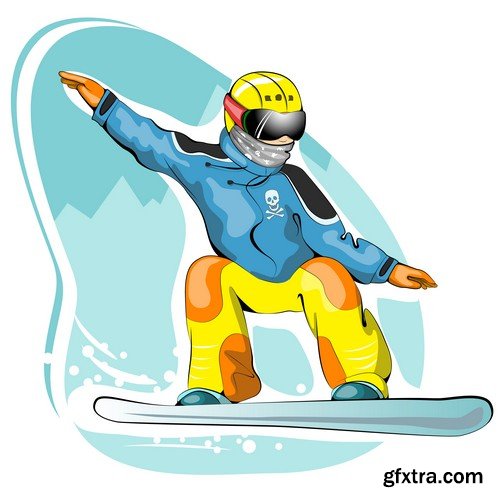 Stock Vectors - Snowboarder 2, 25xEPS