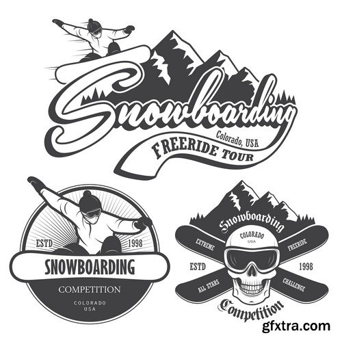 Stock Vectors - Snowboarder 2, 25xEPS