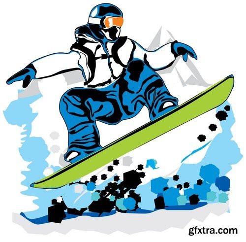 Stock Vectors - Snowboarder 2, 25xEPS