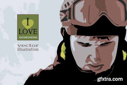 Stock Vectors - Snowboarder 2, 25xEPS