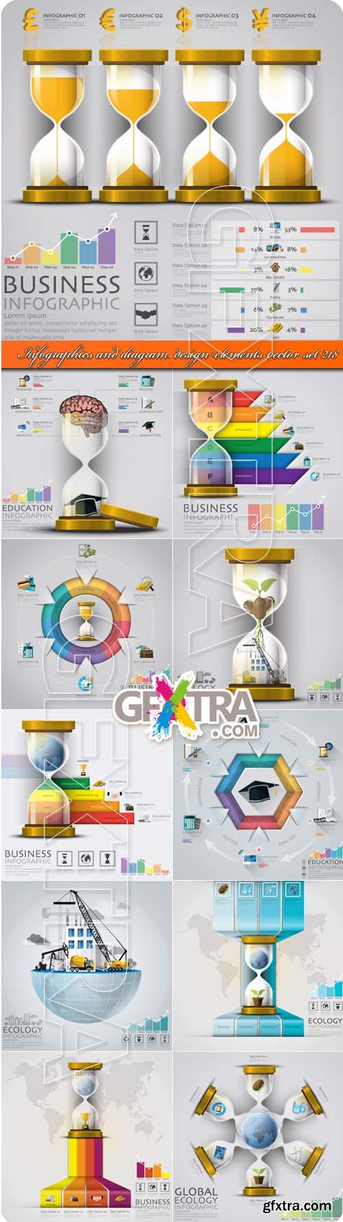 Infographics and diagram design elements vector set 218