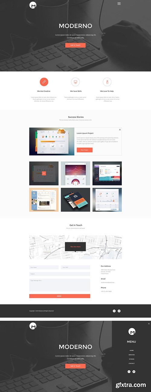 PSD Web Template - Moderno - Creative Simple Portfolio Page