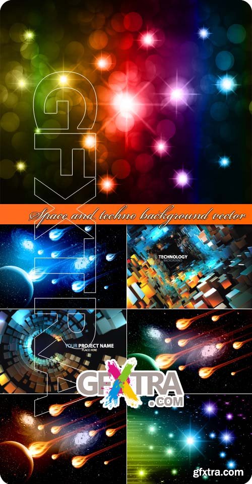 Space and techno background vector