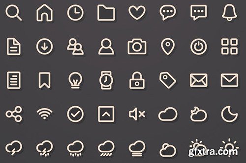 Ai Vector 40 Lined Web Icons Of November 2014